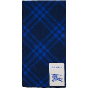 Burberry Navy & Blue Check Wool Scarf  - NAVY - Size: UNI - male