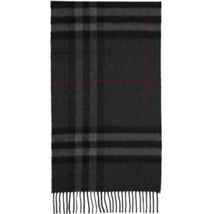 Burberry Gray Check Cashmere Scarf  - CHARCOAL - Size: UNI - male