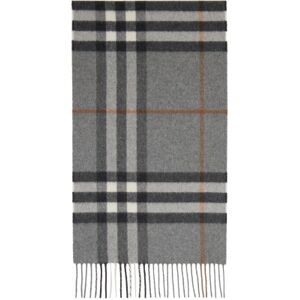 Burberry Gray Check Cashmere Scarf  - GREY - Size: UNI - male