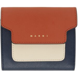 Marni Multicolor Saffiano Leather Wallet  - Z686N Brick/ Talc - Size: UNI - female