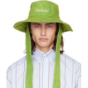 Marni Green Marble Dyed Bleached Bucket Hat  - KIWI MBV40 - Size: Medium - male