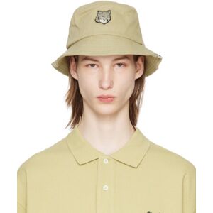 Maison Kitsuné Beige Bold Fox Head Bucket Hat  - P357 CANVAS - Size: Medium - male