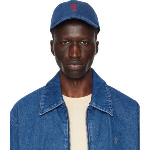 AMI Paris Indigo Red Ami de Cœur Embroidery Cap  - 480 USED BLUE - Size: UNI - male