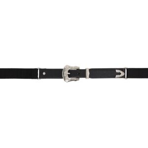 Toga Pulla Black Leather & Webbing Belt  - 26 Black - Size: UNI - female