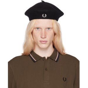 Fred Perry Black Embroidered Beret  - 102 BLACK - Size: UNI - male