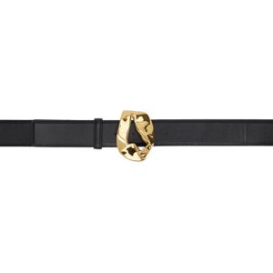 Bottega Veneta Black Abstract Belt  - 1019 Black M Brass - Size: cm 65 - female