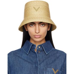 Valentino Garavani Beige V Logo Detail Bucket Hat  - 0NE Naturale - Size: cm 56 - female