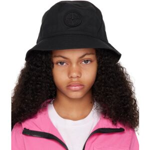 Stone Island Junior Kids Black Embroidered Bucket Hat  - V0029 - BLACK - Size: 1 - unisex
