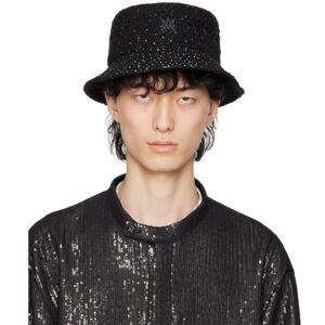 AMIRI Black Crystal Boucle Bucket Hat  - Black - Size: UNI - male