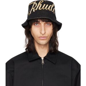 Rhude Black Script Bucket Hat  - BLACK/CREME - Size: UNI - male