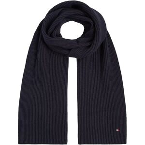 Tommy Hilfiger Essential Flag Knitted Cashmere and Organic Cotton Blend Scarf - Space Blue - Male