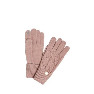 GUESS Cable Knit Gloves - Antique Rose - Female - Size: L