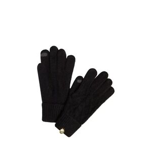 GUESS Cable Knit Gloves - Black - Female - Size: S
