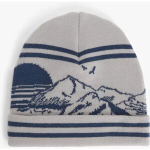 John Lewis Kids' Mountain Scene Beanie, Blue/Grey - Blue/Grey - Male - Size: 3-5 years