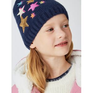 John Lewis Kids' Star Beanie Hat, Navy - Navy - Female - Size: 3-5 years