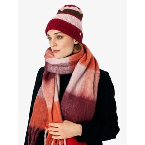 Unmade Copenhagen Gunhild Stripe Wool Blend Beanie Hat - Art Red/Pink/Brown - Female - Size: One Size