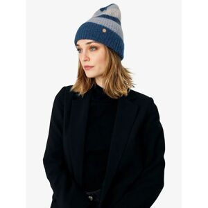 Unmade Copenhagen Gunhild Stripe Wool Blend Beanie Hat - Art Blue/Grey - Female - Size: One Size