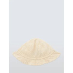 John Lewis Heirloom Collection Baby Cotton Broderie Sun Hat, Off White - Off White - Unisex - Size: 0-3 months