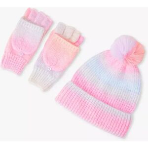 Angel by Accessorize Kids' Rainbow Hat & Gloves Set, Multi - Multi - Female - Size: 7-12 years