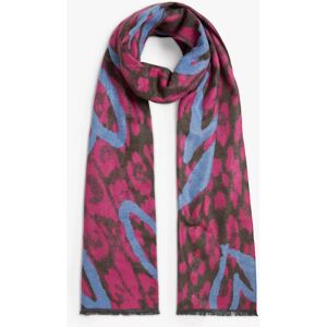 James Lakeland Heart Leopard Print Scarf - Pink - Female