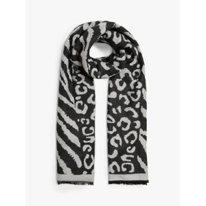 James Lakeland Leopard Zebra Print Scarf - Grey - Female