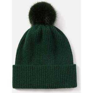 Jigsaw Faux Fur Pom Hat - Green - Female