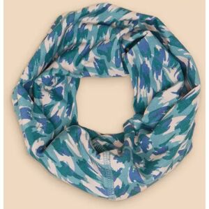 White Stuff Jersey Roll Organic Cotton Blend Neckwarmer - Teal/Multi - Female