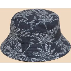 White Stuff Kids' Palm Print Cotton Bucket Hat, Navy/White - Navy/White - Male - Size: M-L