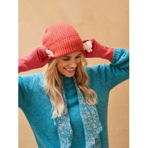 Brora Cashmere Donegal Ribbed Hat - Flamingo - Female