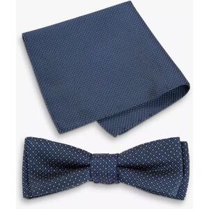 Hugo Boss Heritage Silk Blend Bow Tie & Pocket Square Set, Dark Blue - Dark Blue - Male