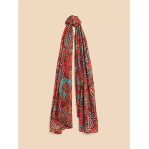 White Stuff Abstract Print Cotton Scarf, Red/Multi - Red/Multi - Female