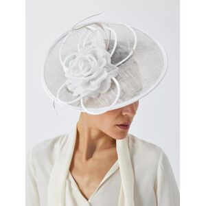 John Lewis Phoebe Satin Trim Disc Occasion Hat - Pearl/White - Female