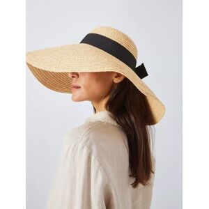 John Lewis Bow Wide Brim Downturn Hat, Natural - Natural - Female