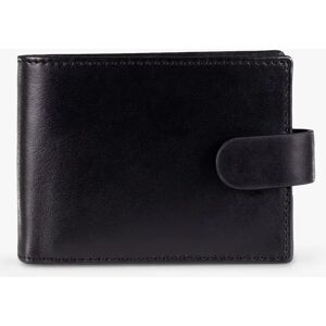 John Lewis Vegetable Tanned Leather Card Coin Flip Wallet - Black - Male