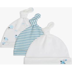 John Lewis Baby Sheep Hat, Pack of 3 - Blue - Unisex