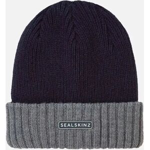 Men's Sealskinz Bacton Waterproof Cold Weather Roll Cuff Beanie - Navy/Multi - Size: 2XL