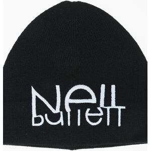 Men's Neil Barrett Sliced Logo Beanie Black Hat