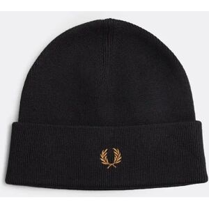 Men's Fred Perry Mens Classic Beanie - Black Dark Caramel - Size: ONE size