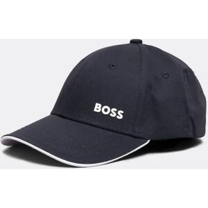 Hugo Boss Men's BOSS Green Mens Cotton-Twill Cap with Printed Logo - Navy - Size: ONE size