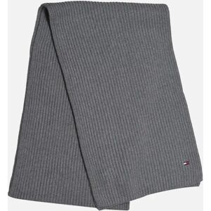 Tommy Hilfiger Women's Pima Cotton Cashmere Ribbed Scarf, Mid Grey Heather