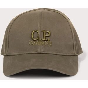 CP Company Men's Gabardine Logo Cap - Brown/Green - Size: ONE size