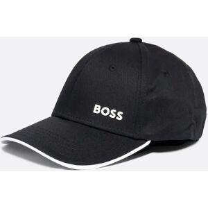 Hugo Boss Men's BOSS Green Mens Cotton-Twill Cap with Printed Logo - Black - Size: ONE size