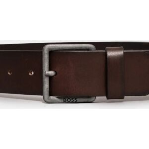 Men's BOSS Orange Jeeko Mens Leather Belt With Logo Buckle NOS - Brown - Size: W40