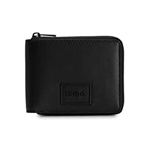 Hugo Boss Mens Elliott 2.0 Zip ar. Small ziparound Wallet in Leather with Black-Metal Logo