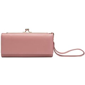 ASADFDAA Ladies Purse Comfortable Contracted Style Long Wallets for Women Soft Leather Coin Purses Ladies Sweet Design Card Holder Purses (Color : Pink)