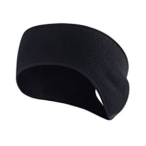 NVNVNMM Headbands Women Men Winter Ponytail Headband Fleece Ear Cover Keep Warmer Outdoor Running Fashion Yoga With Holes(Schwarz)