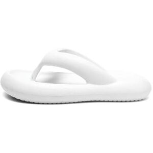 Teidea Men'S Slippers Men'S Summer Slippers Platform Flip Flops - Casual, Fashionable Beach Essentials-White-40