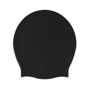 Jcuiyon 1pcs Silicone Extra Large Swimming Cap For Long Hair Waterproof Swim Caps Women Men Ladies Diving Hood Hat Loose Head (Color : Black, Size : A)