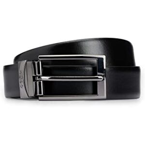 Hugo Boss Mens Elvio-U Reversible leather belt with polished gunmetal hardware