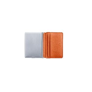 Xoopar Iné - The Wallet - Card Holder with Built-in 3000 mAh Battery - Recycled Leather Card Holder - Ultra-Slim Wallet 4 Cards - RFID Protection - Unisex Card Holder - Slim Wallet Orange